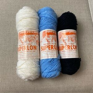 SUPERLON•Worsted Yarn•bundle of 3 Vintage
